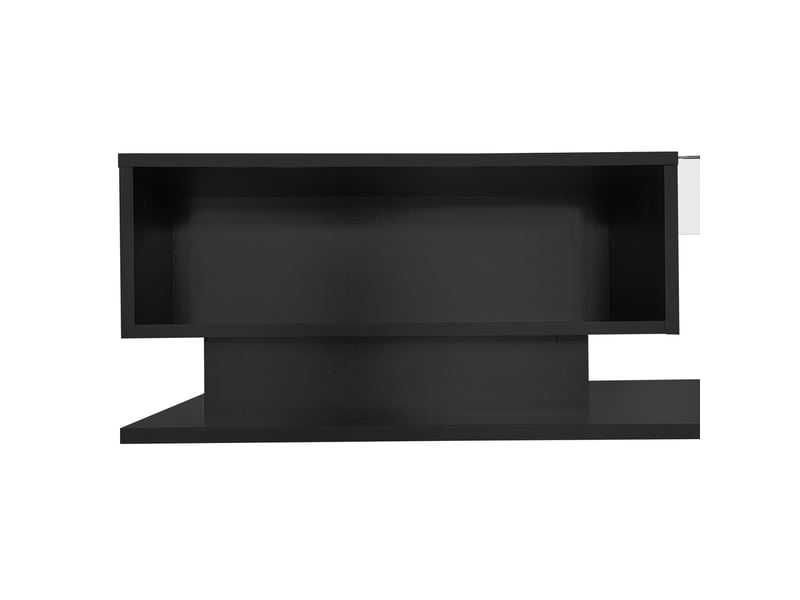  Haute glace noire couchtisch 100x50x32 cm - avec plaques de verre et lames de protection, fête du kratz, avec 1 lame de protection, avec éclairage led, style plus moderne  - Conforama E