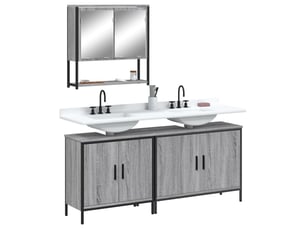 Ensemble de meubles de salle de bain 3 pcs sonoma gris cf63819