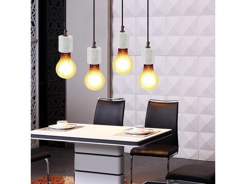  Lampe suspension en marbre sigma ii 10cm blanc  - Conforama C
