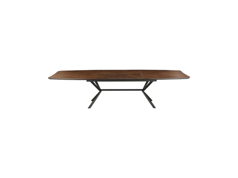  Table de salle à manger grani – mdf placage noyer et métal – 180-270 cm – extensible  - Conforama D