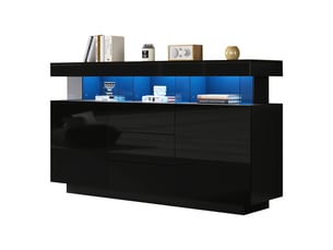 Buffet 2 porte(s) 3 tiroir(s) BIQZUYA - 140 cm coloris noir