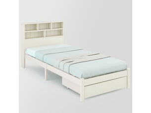 Lit avec rangement 90x200 cm   IKSETERA TRADING LTD coloris blanc