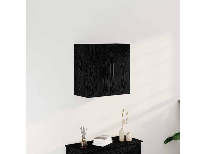  Meuble mural, meuble de rangement salon 60 x 31,5 x 60 cm bois d'ingénierie chêne noir  - Conforama B
