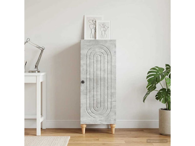  Buffet - bahut - meuble de rangement gris béton 33 x 34,5 x 90 cm bois d'ingénierie  - Conforama B