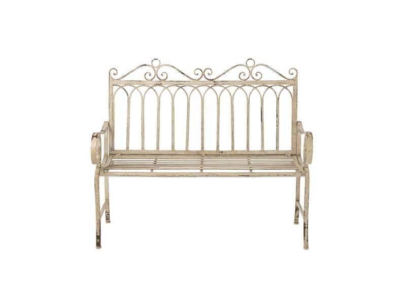 Banc de jardin en métal fabien 123cm blanc cassé  - Conforama B
