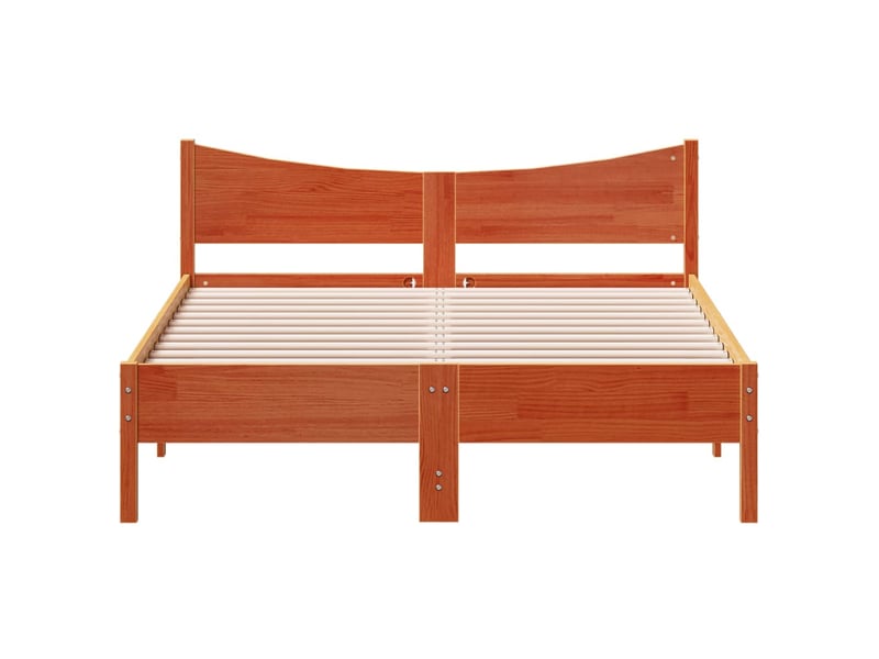  Lit double- lit adulte -  cadre de lit sans matelas  marron 120x200cm bois pin massif  - Conforama C