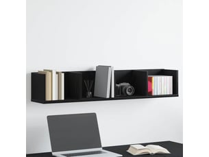 Étagère flottante, étagère suspendue montage mural chêne noir 100 x 18 x 18 cm cf42498