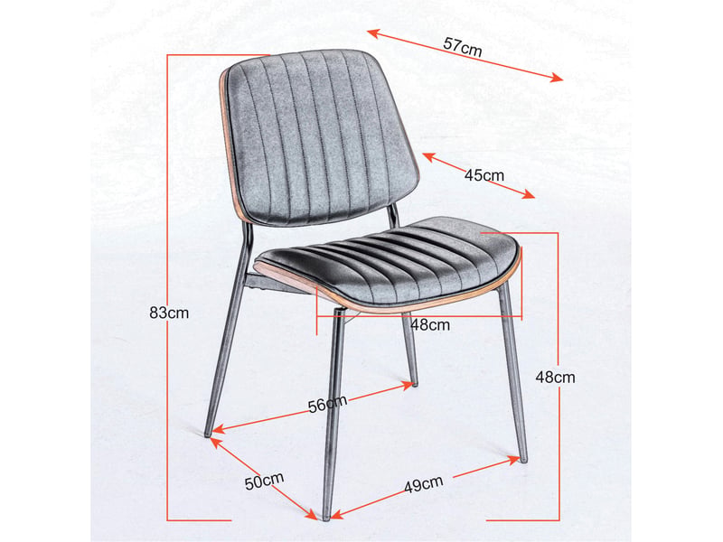 Lot de 2 chaises de salle à manger en similicuir pu noir et bois courbé DE1849BK - Conforama C