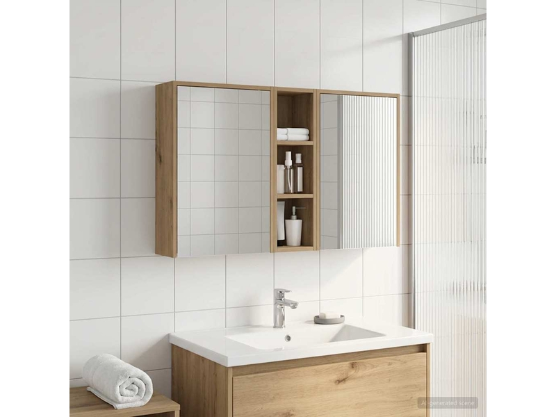 Ensemble de meubles de salle de bain 3 pcs 106x16x62.5 cm shl529 - Conforama D