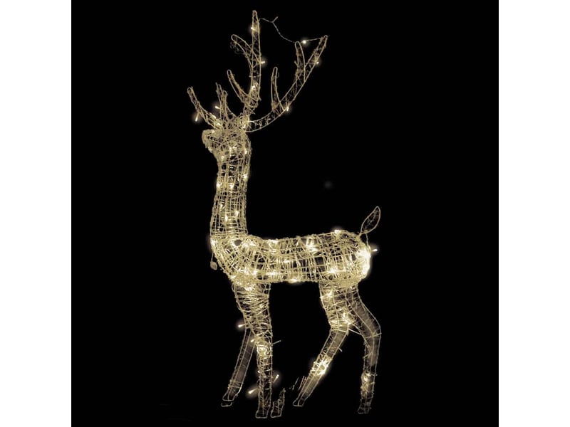  Renne de décoration de noël acrylique 140 led blanc chaud 128 cm  - Conforama D