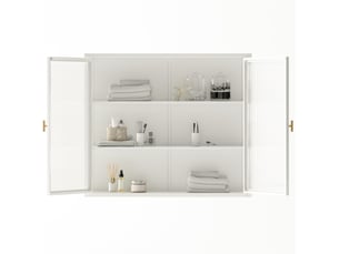 Vitrine coloris blanc 3 étagère(s) HOMVRA - 70 cmx60 cm