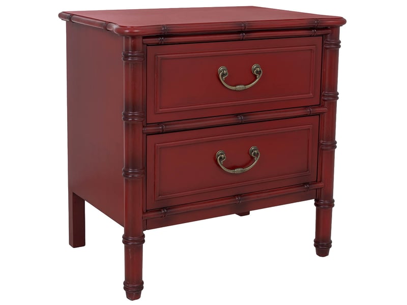  Table de chevet en bois rouge 60x40x60 cm h  - Conforama A