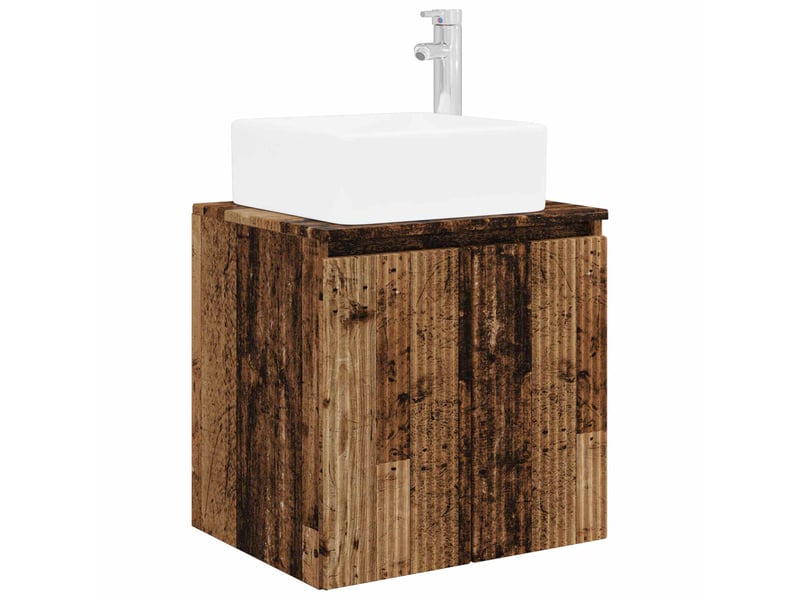  Vanité de lavabo mural, meuble de rangement bois ancien 49.5x41x63 cm shl1710  - Conforama A