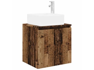 Vanité de lavabo mural, meuble de rangement bois ancien 49.5x41x63 cm shl1710