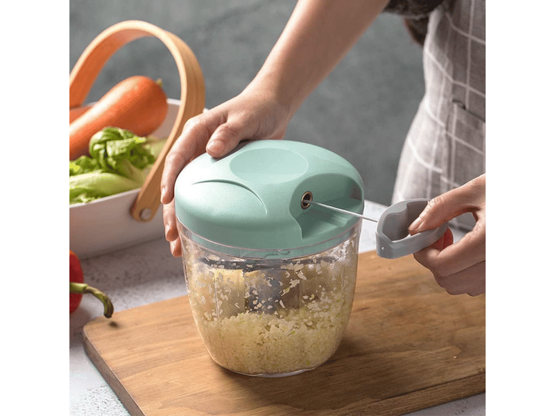 Hachoir à oignons manuel, hachoir à ail à 5 lames de 1 000 ml, pour salade d'oignon, pesto, persil, saucissesnoix, vanille, légumes, salade et mach - Conforama B