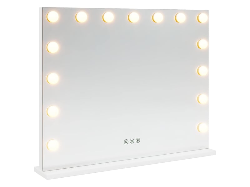 Miroir de coiffure led blanc 58 x 10 x 47 cm verre et acier cf62699 - Conforama A