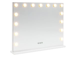 Miroir de coiffure led blanc 58 x 10 x 47 cm verre et acier cf62699