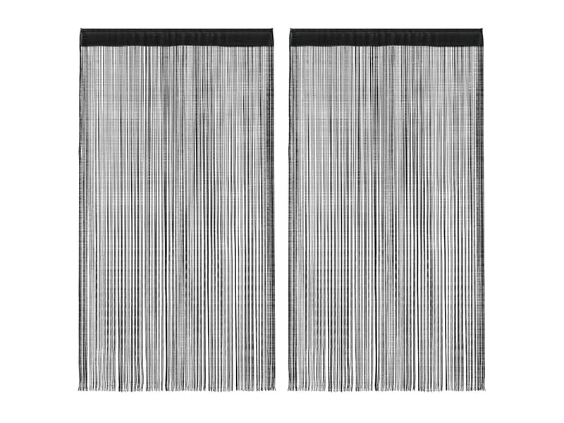  Lot de 2 rideaux en fils, rideau de porte 100 x 250 cm noir cf43840  - Conforama B