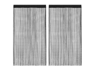 Lot de 2 rideaux en fils, rideau de porte 100 x 250 cm noir cf43840