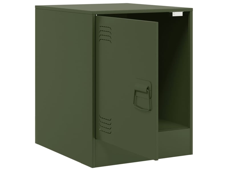  Lot de 2 tables de chevet - cabinet de chevet - table de nuit vert olive 34,5x39x44 cm acier  - Conforama E