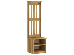 Porte manteau couloir sandnes 45x40x159,5 cm bois massif pin shl81740