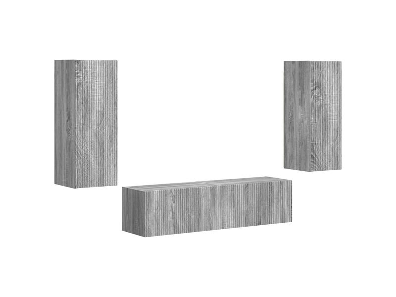  Ensemble meuble tv - banc tv - meuble de rangement 2 pcs gris sonoma bois d'ingénierie  - Conforama A