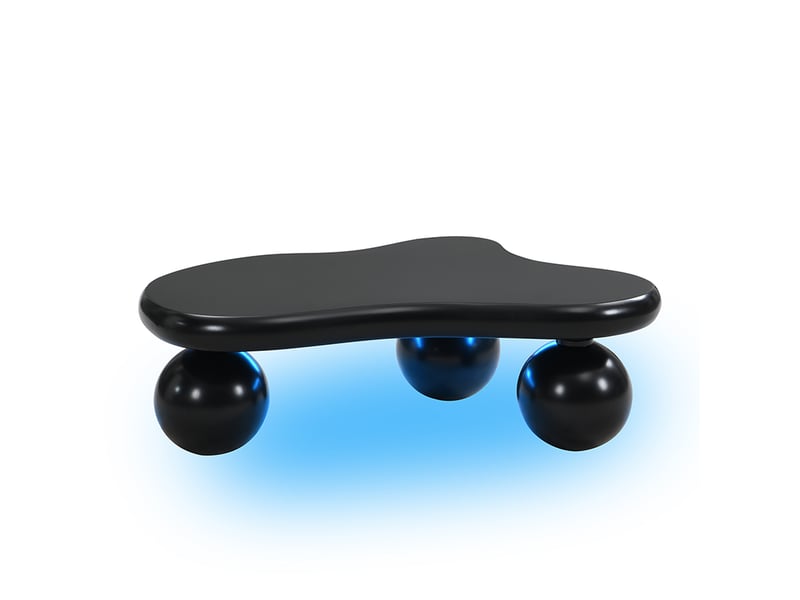  Table basse noire en forme de nuage avec éclairage led – disponible en 16 couleurs, design en forme de nuage, pieds ronds, un élément élégant pour les salons modernes et les chambres d'enfants  - Conforama D