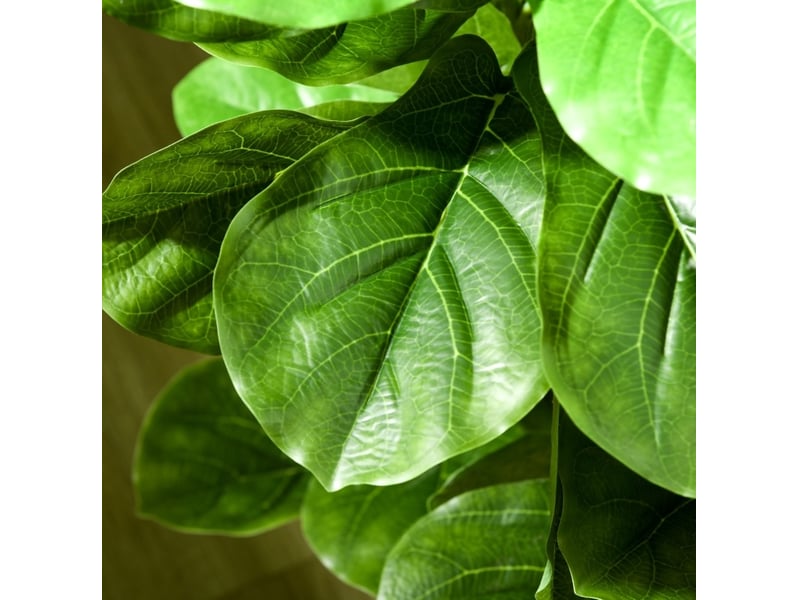  Plante artificielle ficus 110 cm verte avec 90 feuilles et pot inclus, sans arrosage pour intérieur et extérieur  - Conforama D