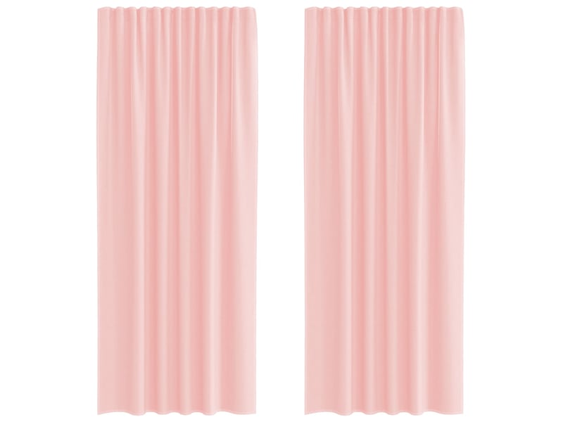 Lot de 2 rideaux en voile, voilages avec passe-tringles rose cf44479 - Conforama A
