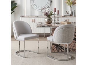Lot de 2 chaises de salle à manger,59x52x85 cm,chenille,gris clair argenté