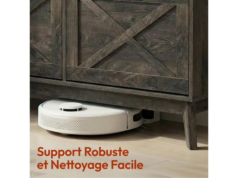  Casabel meuble à chaussures 24 paires, façades motif croix, étagères ajustables, grande capacité, bois foncé  - Conforama E
