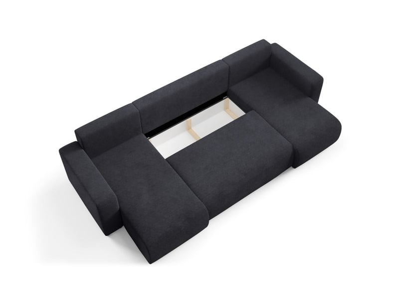  Canapé d'angle convertible evora u noir  - Conforama E