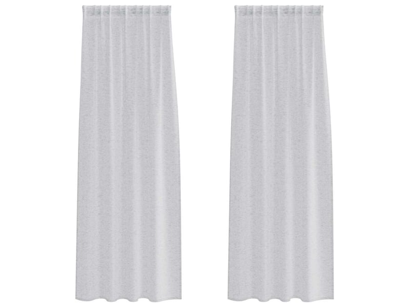  Lot de 2 rideaux en voile, voilage gris clair 225 x 140 cm polyester cf43914  - Conforama A