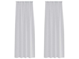 Lot de 2 rideaux en voile, voilage gris clair 225 x 140 cm polyester cf43914
