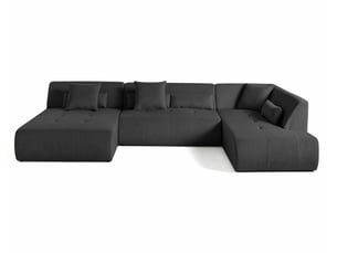 Canapé d'angle panoramique fixe LISA DESIGN ONYX 7 places Velours gris