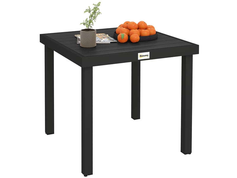  Table de jardintable à manger effet bois, 78 x 78 cm, noire  - Conforama A