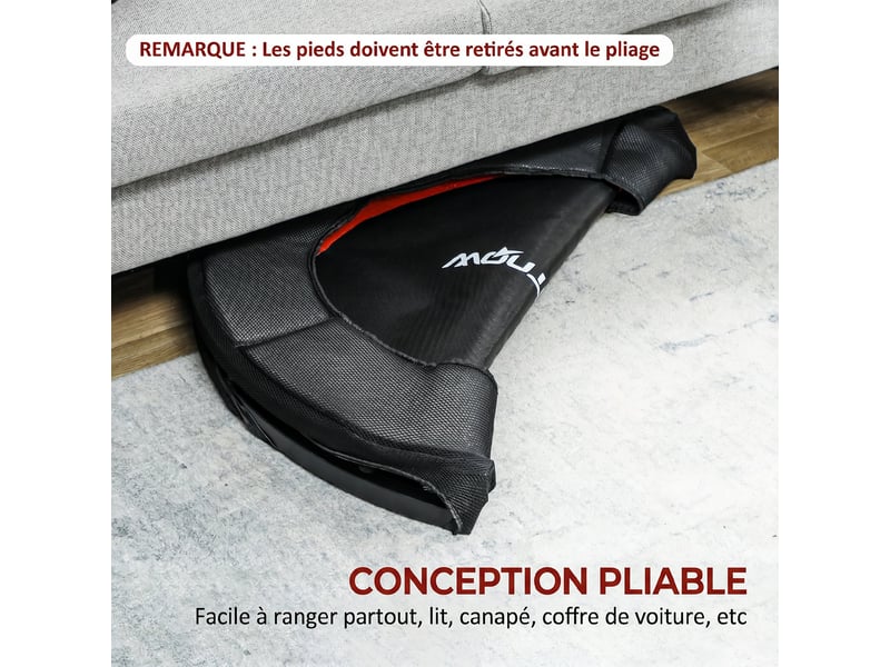 Trampoline de fitness, ø 102 cm, trampoline d'exercice, pieds antidérapants, cadre en acier, capacité de 100 kg, rouge - Conforama D