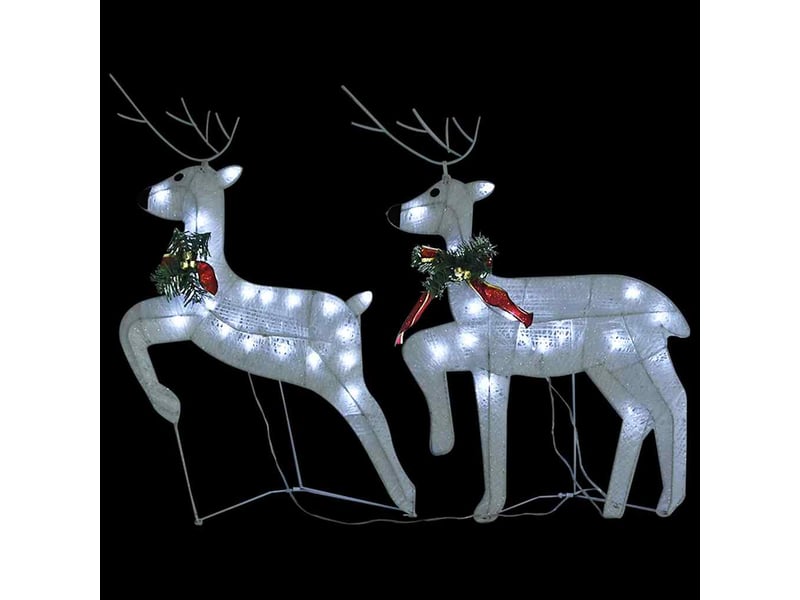  Rennes de noël 2 pcs blanc 40 led  - Conforama C