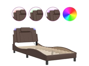 Lit simple 80x200 cm coloris marron