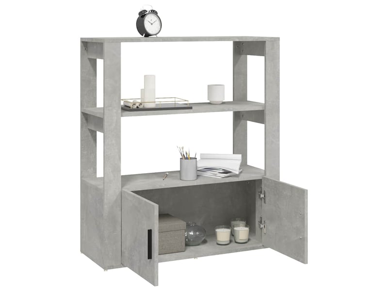  Buffet - bahut - meuble de rangement gris béton 80x30x90 cm bois d'ingénierie  - Conforama E