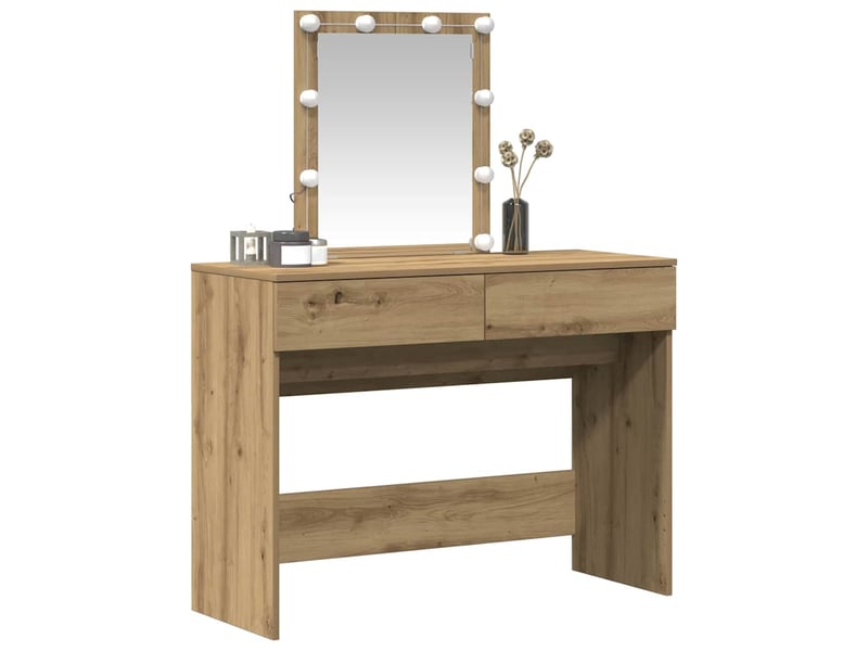  Coiffeuse, table de toilette chêne artisanal 100x40x130 cm shl57904  - Conforama C