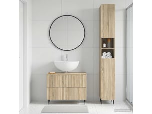 Ensemble de 2 meubles de salle de bain zwolle chêne sonoma cf63234