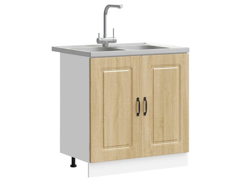  Meuble de rangement, armoire de cuisine kalmar chêne sonoma 80x46x81,5cm  - Conforama C