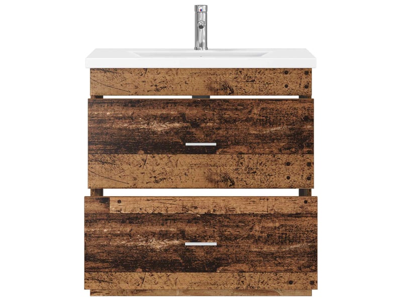 Ensemble de mobilier de salle de bain bois ancien shl4310 - Conforama C