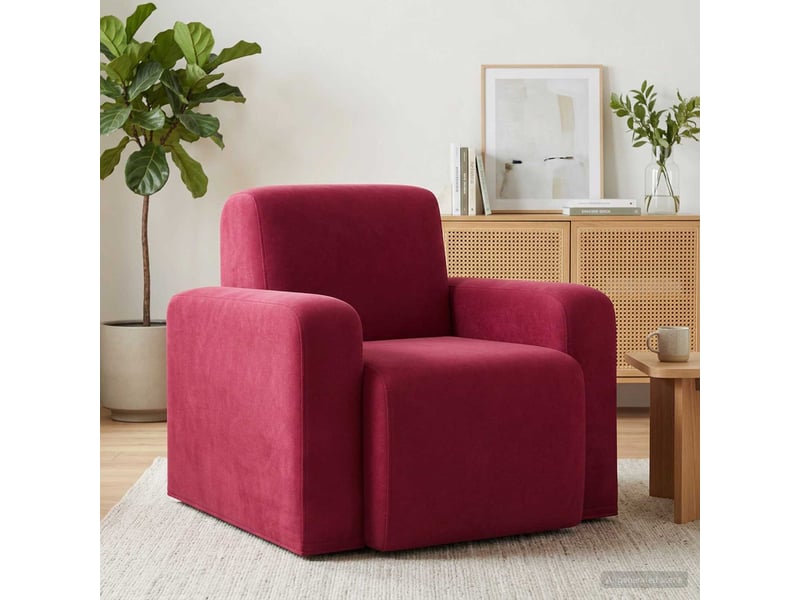 Vidaxl fauteuil bordeaux velours - Conforama B