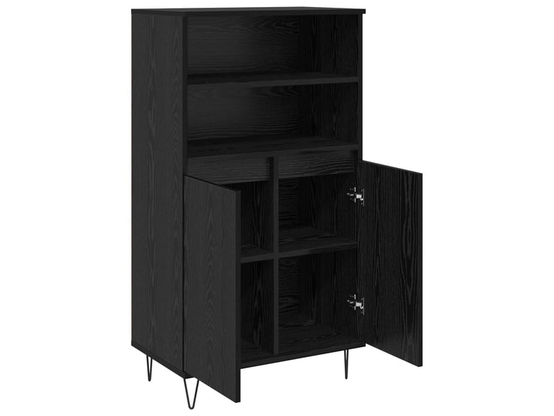 Buffet - haut armoire noir 60 x 36 x 110 cm bois d'ingénierie  - Conforama E