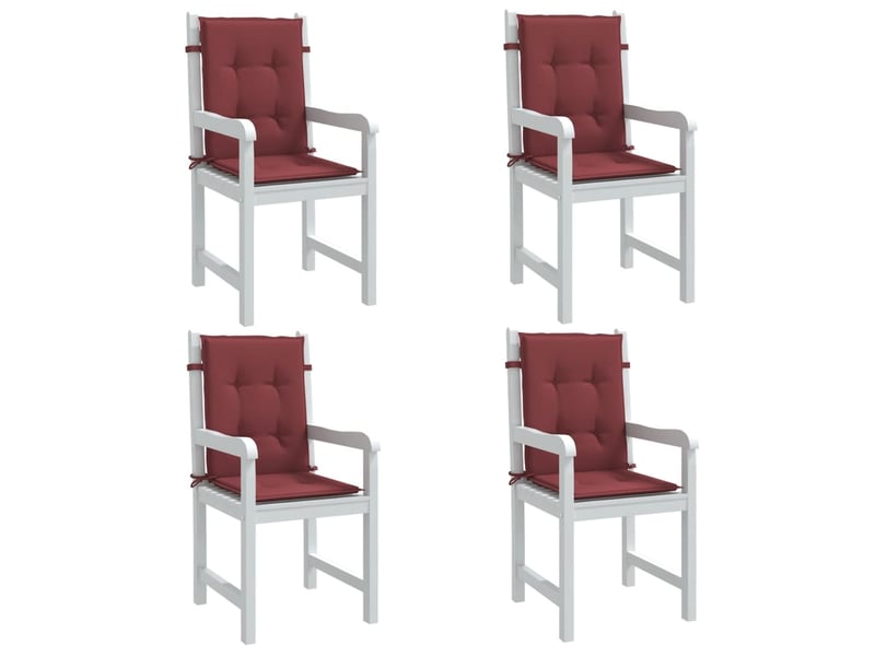  Lot de 4 coussins de chaise dossier bas rouge bordeaux mélangé cf59416  - Conforama B