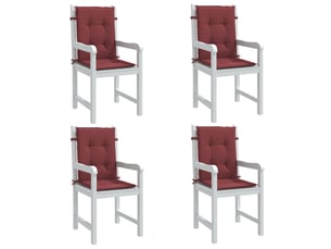 Lot de 4 coussins de chaise dossier bas rouge bordeaux mélangé cf59416