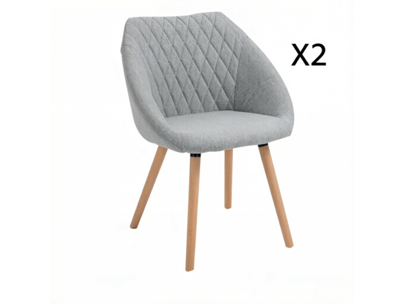  Ensemble de 2 chaises élégantes – chaises design pour salon, salle à manger, conférence et bureau  - Conforama A