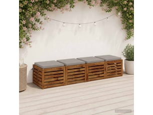 Lot de 4 coussins de siège, coussins d'assise soest 100 % polyester gris cf60432